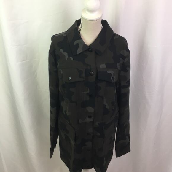 G.I.L.I. Camo Printed Anorak Jacket Black Brown XS - Picture 14 of 15